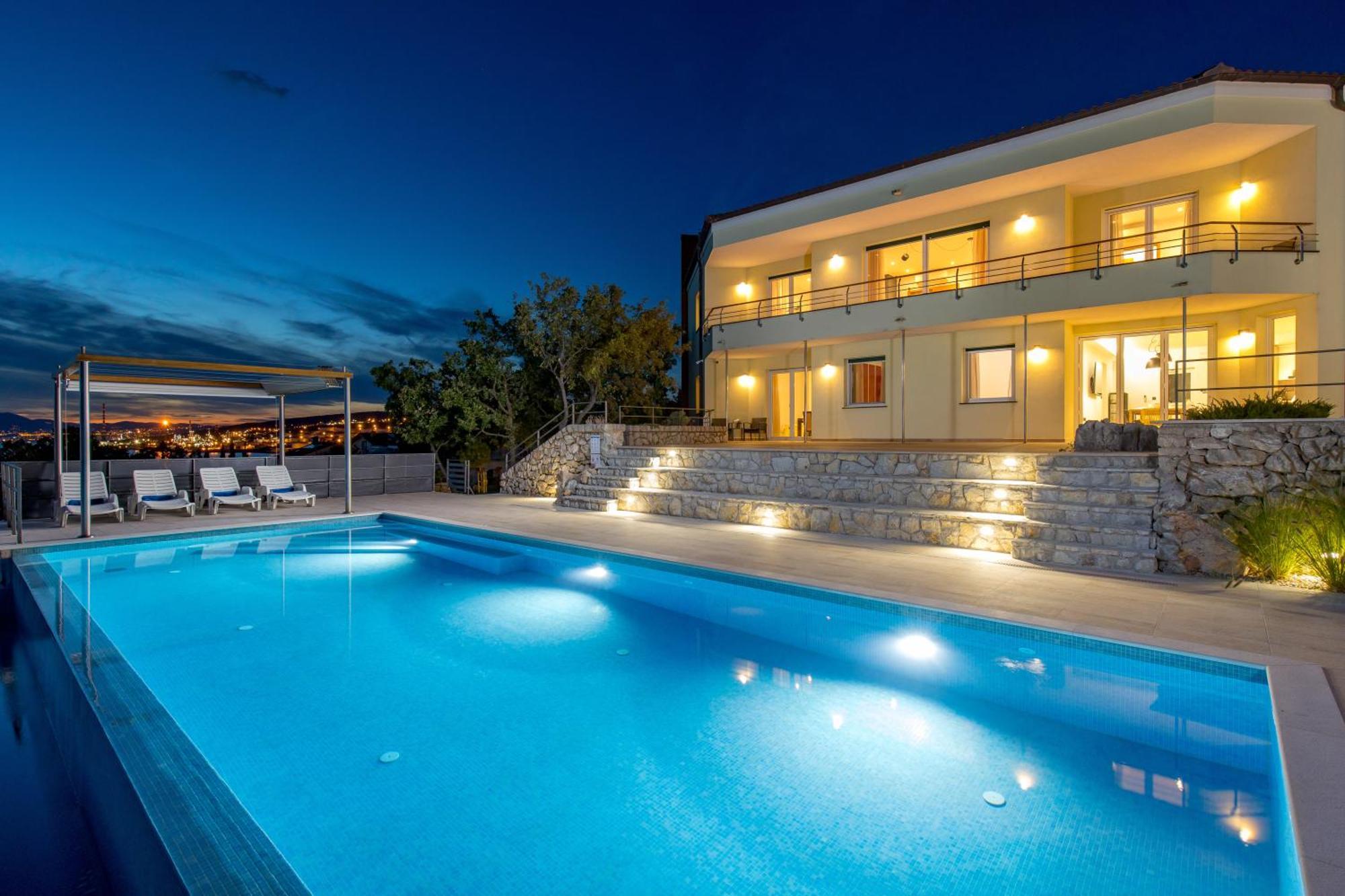 Luxury Villa Ostro With Pool & Krk Bridge View Kraljevica Dış mekan fotoğraf