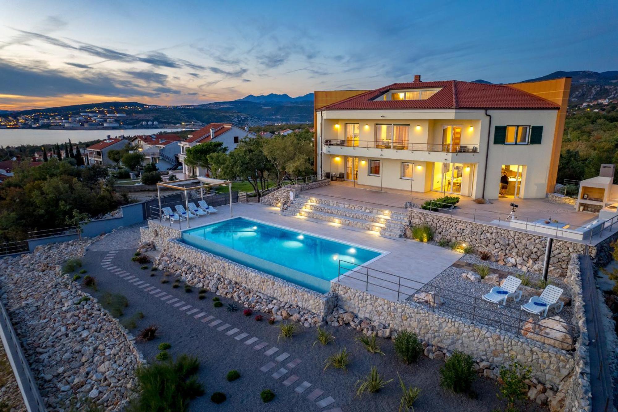 Luxury Villa Ostro With Pool & Krk Bridge View Kraljevica Dış mekan fotoğraf